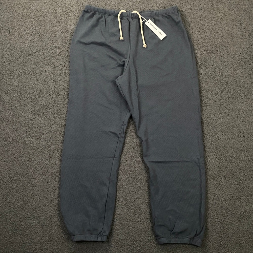 Perfectwhitetee Johnny Jogger Sweatpants Womens Large Blue French Terry Soft USA